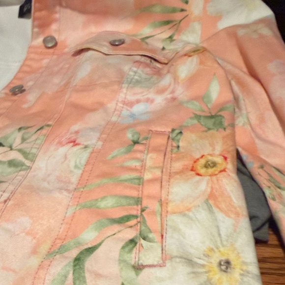 Boston Proper Peach Floral Jean Jacket - Picture 8 of 8